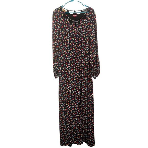STAUD Mushroom Print Long Sleeve Maxi  Dress 10 - Picture 1 of 14